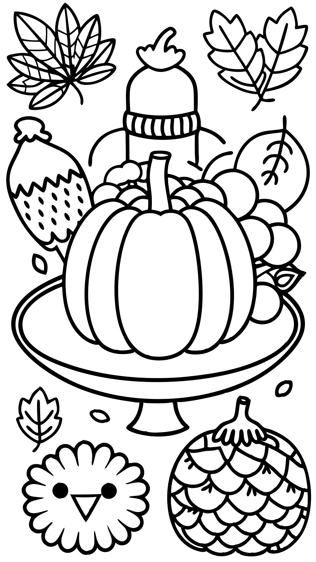 coloriages de Thanksgiving Facile pour les enfants